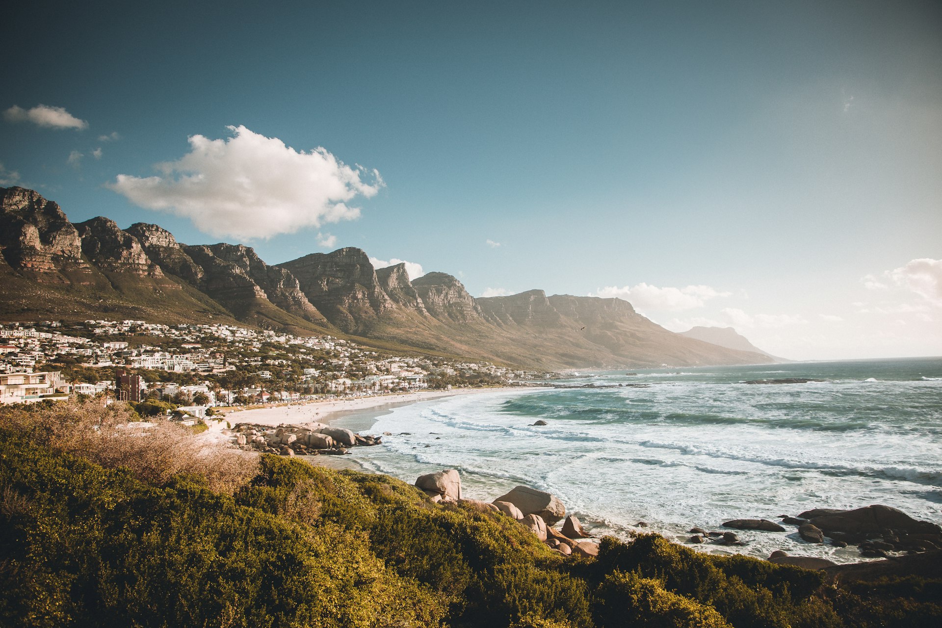 Camps Bay beach and the Twelve Apostles